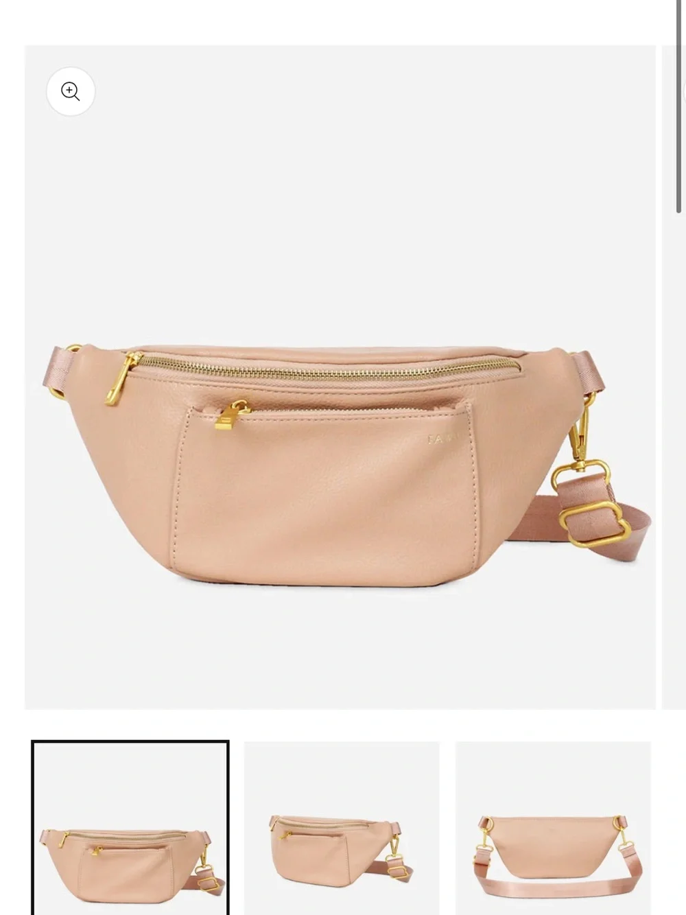 Fawn Design Warm Blush Crossbody Bag with braided strap | Vegan Leather
